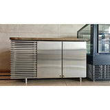 Bright dual door platform refrigerated/freezer