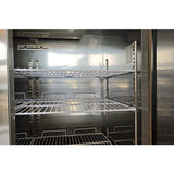 Clear standing four door refrigerated/freezer cabinet
